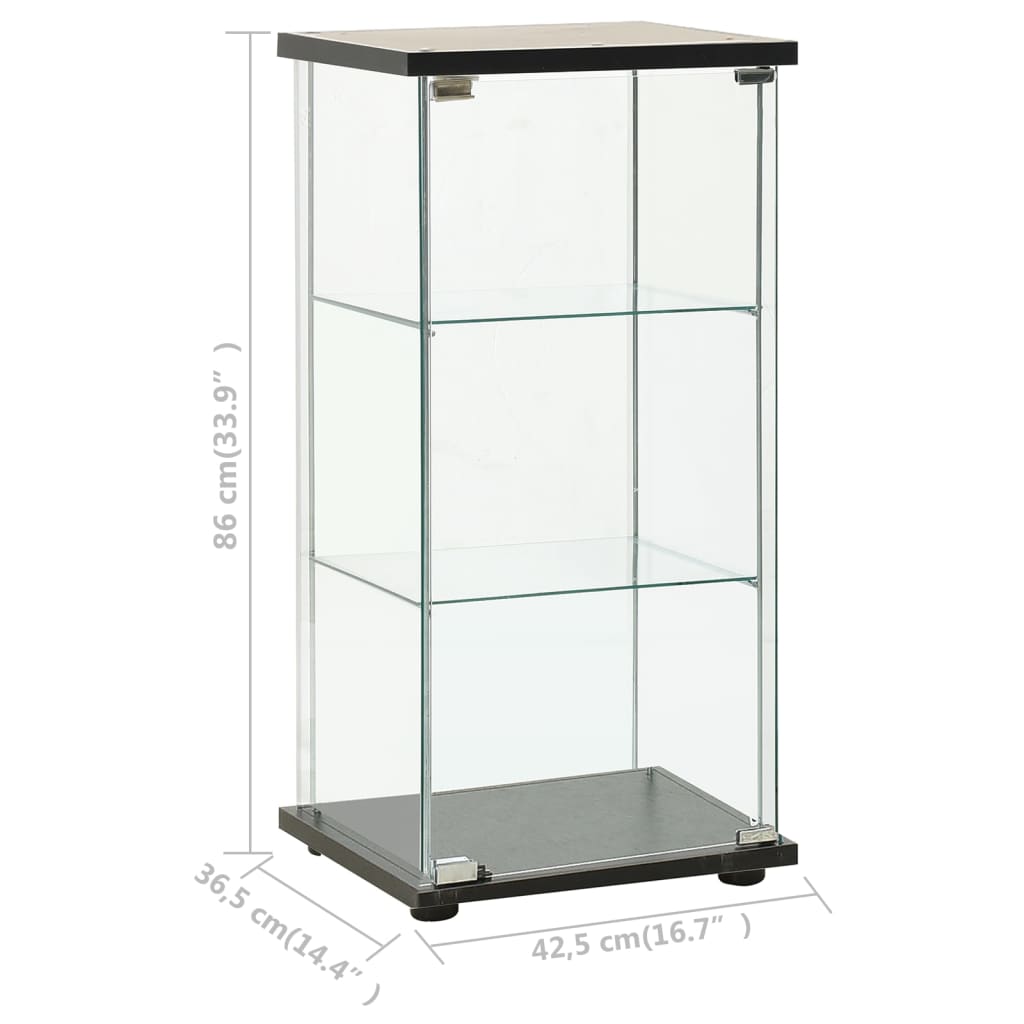 vidaXL Storage Cabinet Tempered Glass Black