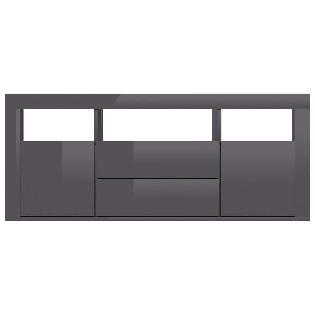 vidaXL TV Cabinet High Gloss Gray 47.2"x11.8"x19.6" Chipboard