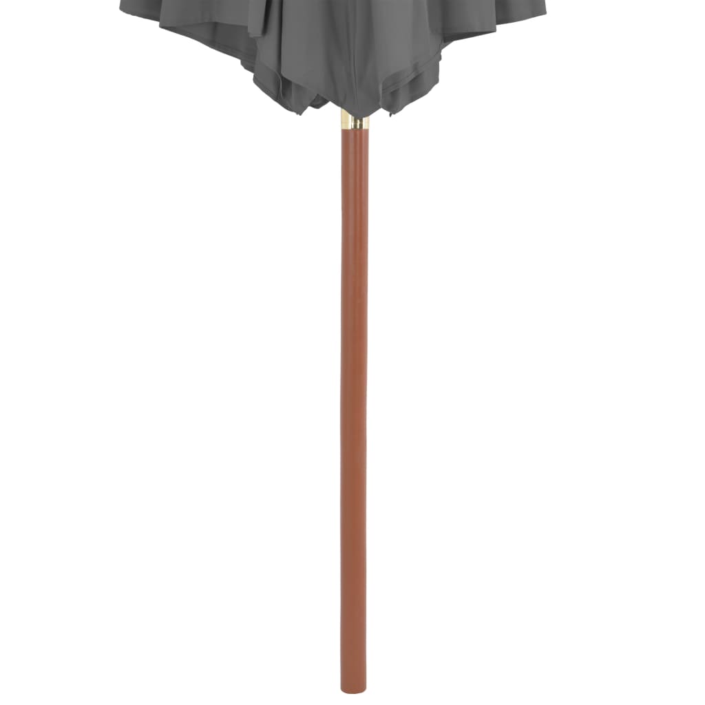 vidaXL Outdoor Parasol with Wooden Pole 118.1" Anthracite