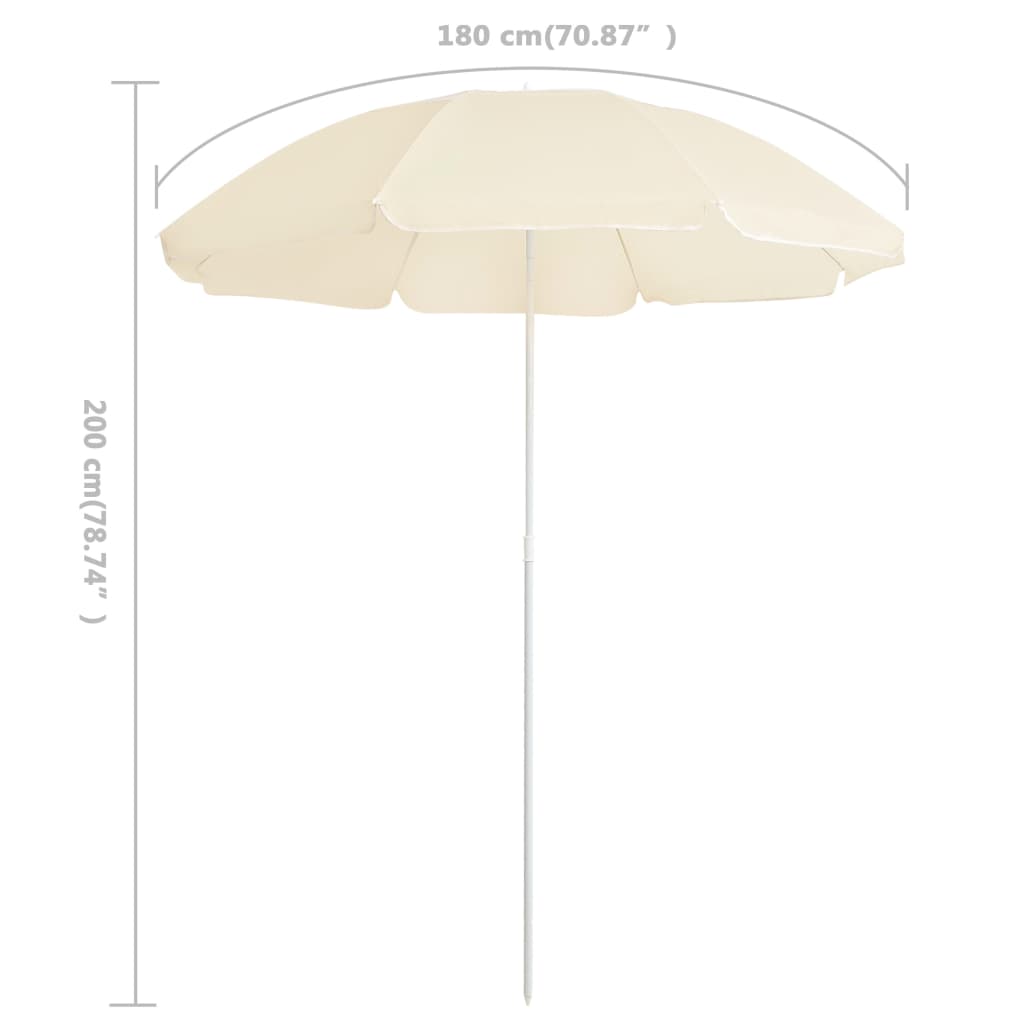 vidaXL Outdoor Parasol with Steel Pole Sand 70.9"