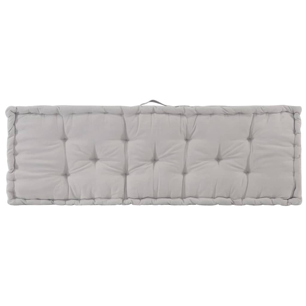 vidaXL Pallet Floor Cushion Cotton 47.2"x15.7"x2.8" Gray