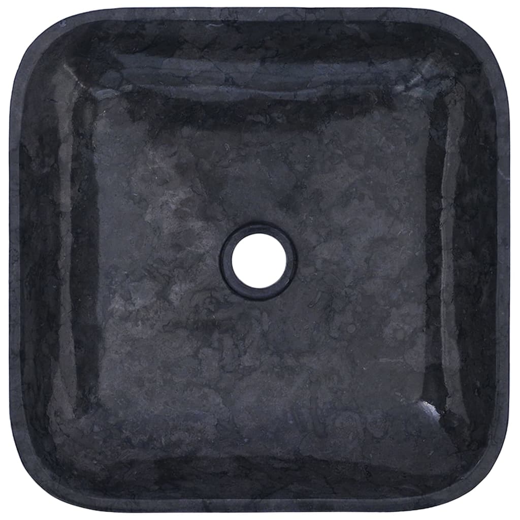 vidaXL Sink Black 15.7"x15.7"x3.9" Marble