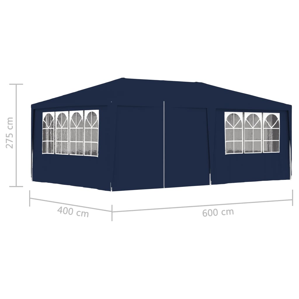 vidaXL Professional Party Tent with Side Walls 13.1'x19.7' Blue 0.3 oz/ft²