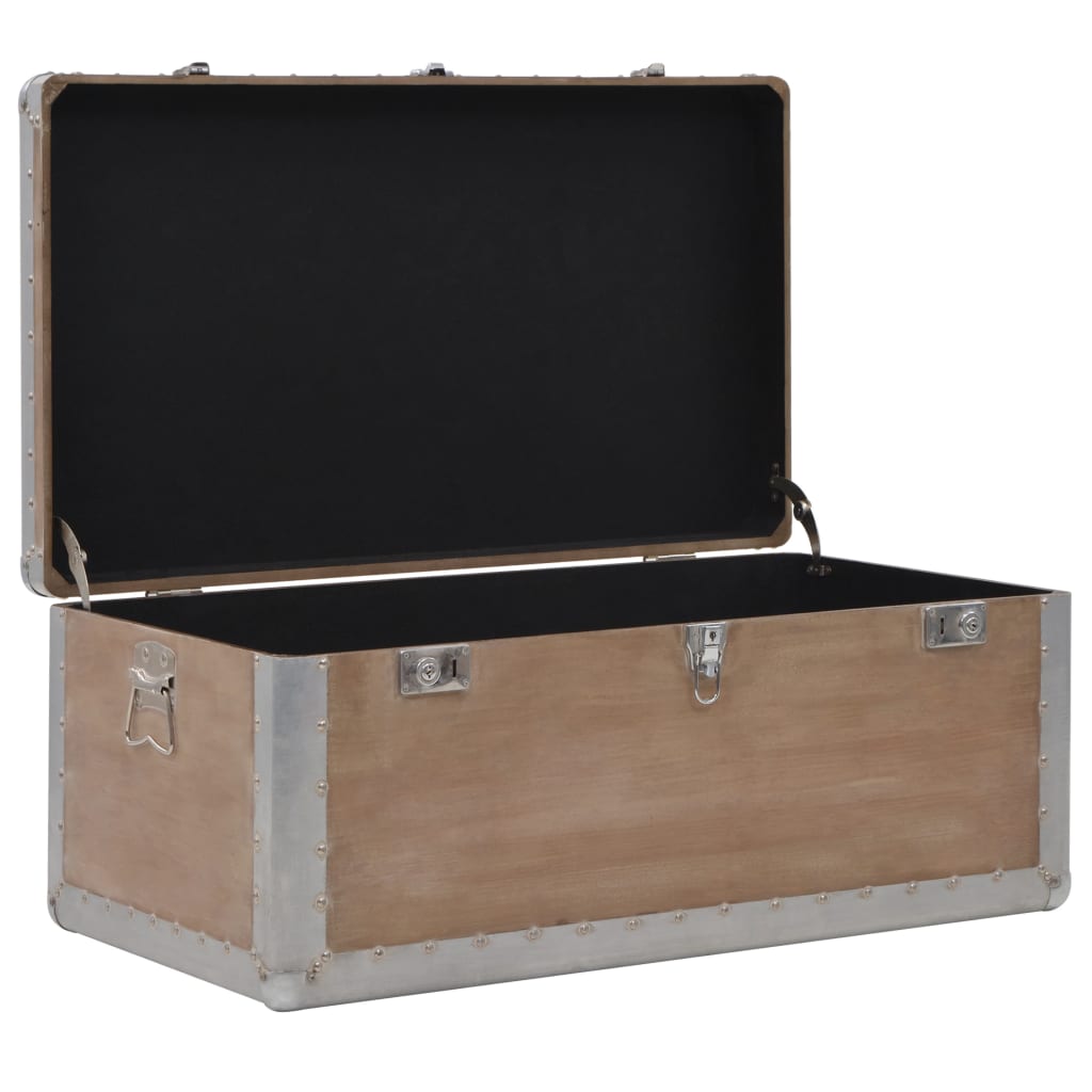 vidaXL Storage Box Solid Fir Wood 35.8"x20.5"x15.7" Brown