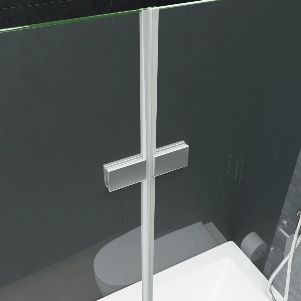 vidaXL Folding Shower Enclosure 2 Panels ESG 47.2"x55.1"