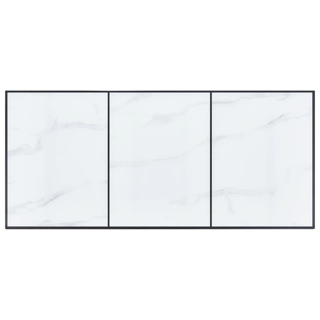 vidaXL Dining Table White 78.7"x39.4"x29.5" Tempered Glass