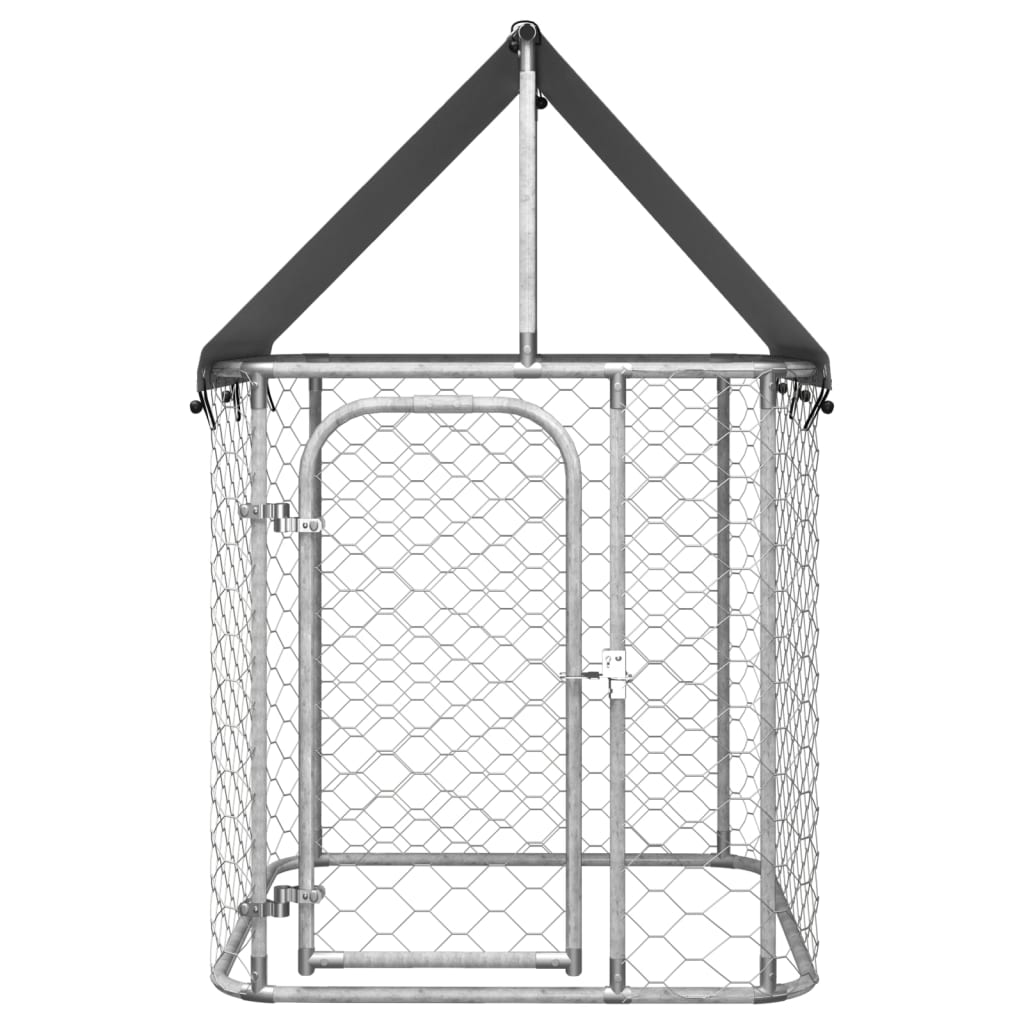 vidaXL Outdoor Dog Kennel with Roof 39.4"x39.4"x59.1"