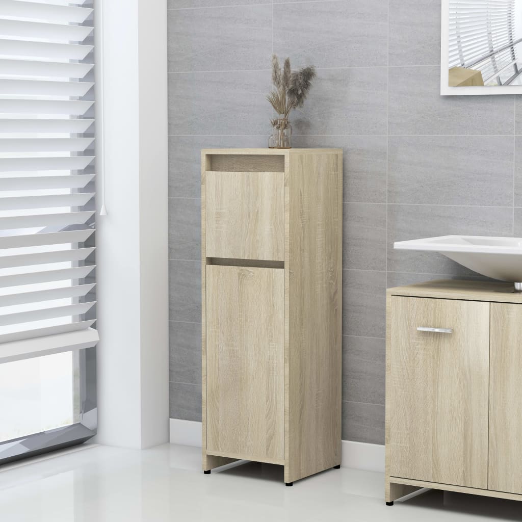vidaXL Bathroom Cabinet Sonoma Oak 11.8"x11.8"x37.4" Chipboard