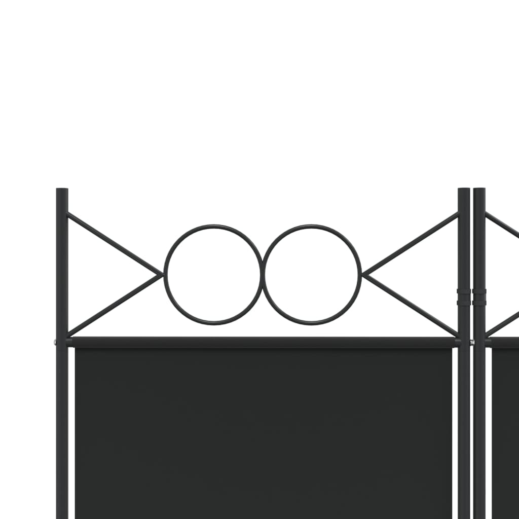 vidaXL 3-Panel Room Divider Black 47.2"x86.6" Fabric