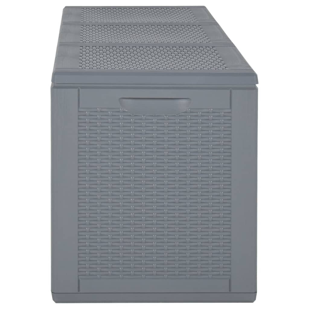 vidaXL Patio Storage Box Gray PP Rattan 71.3 gal