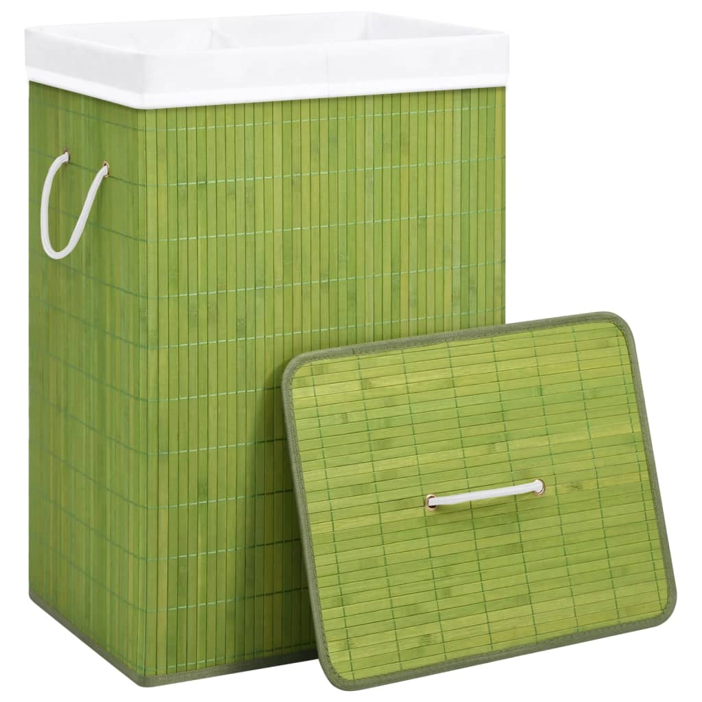 vidaXL Bamboo Laundry Basket Green 19 gal