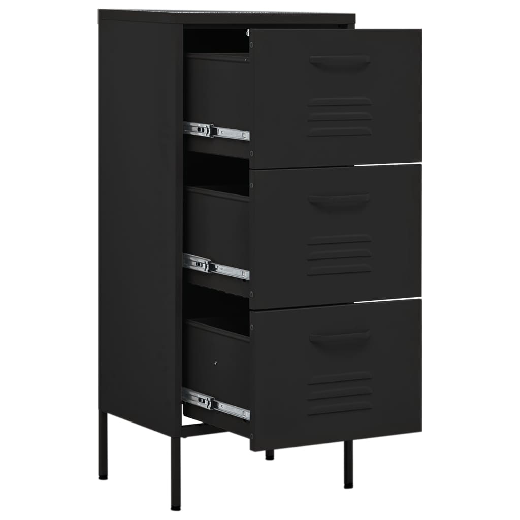 vidaXL Storage Cabinet Black 16.7"x13.8"x40" Steel