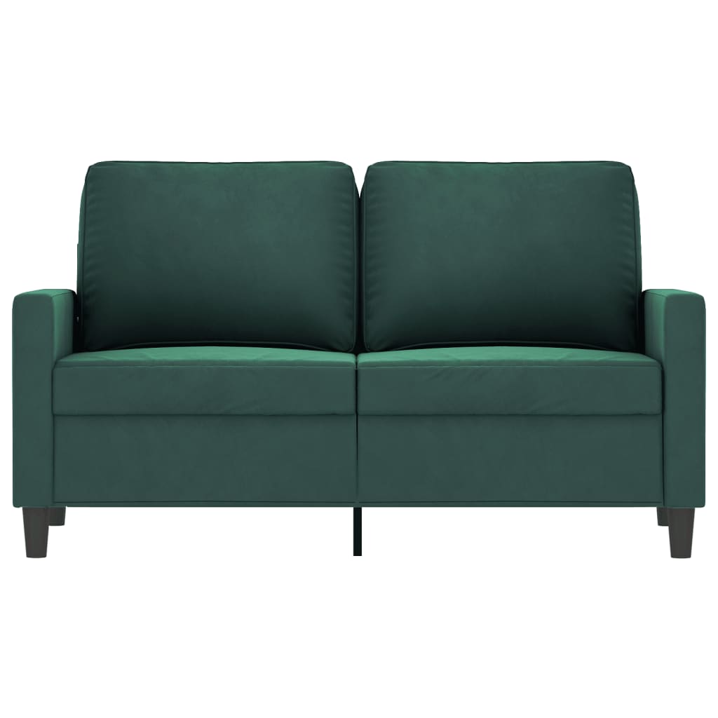 vidaXL 2-Seater Sofa Dark Green 47.2" Velvet
