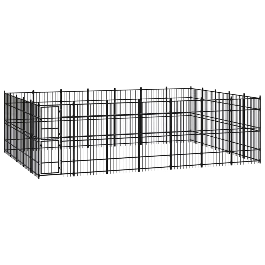 vidaXL Outdoor Dog Kennel Steel 347.2 ft²