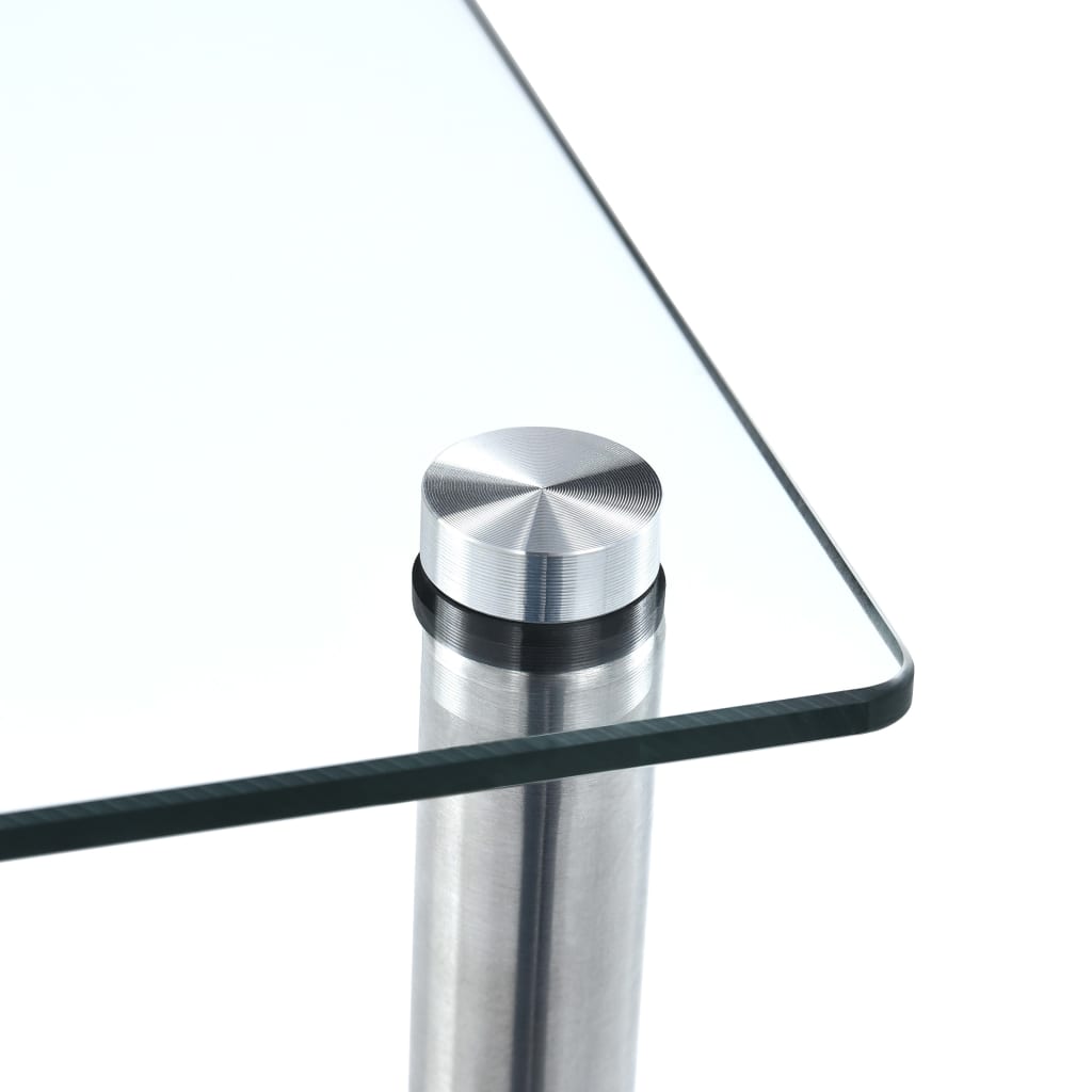 vidaXL 5-Tier Shelf Transparent 15.7"x15.7"x51.2" Tempered Glass