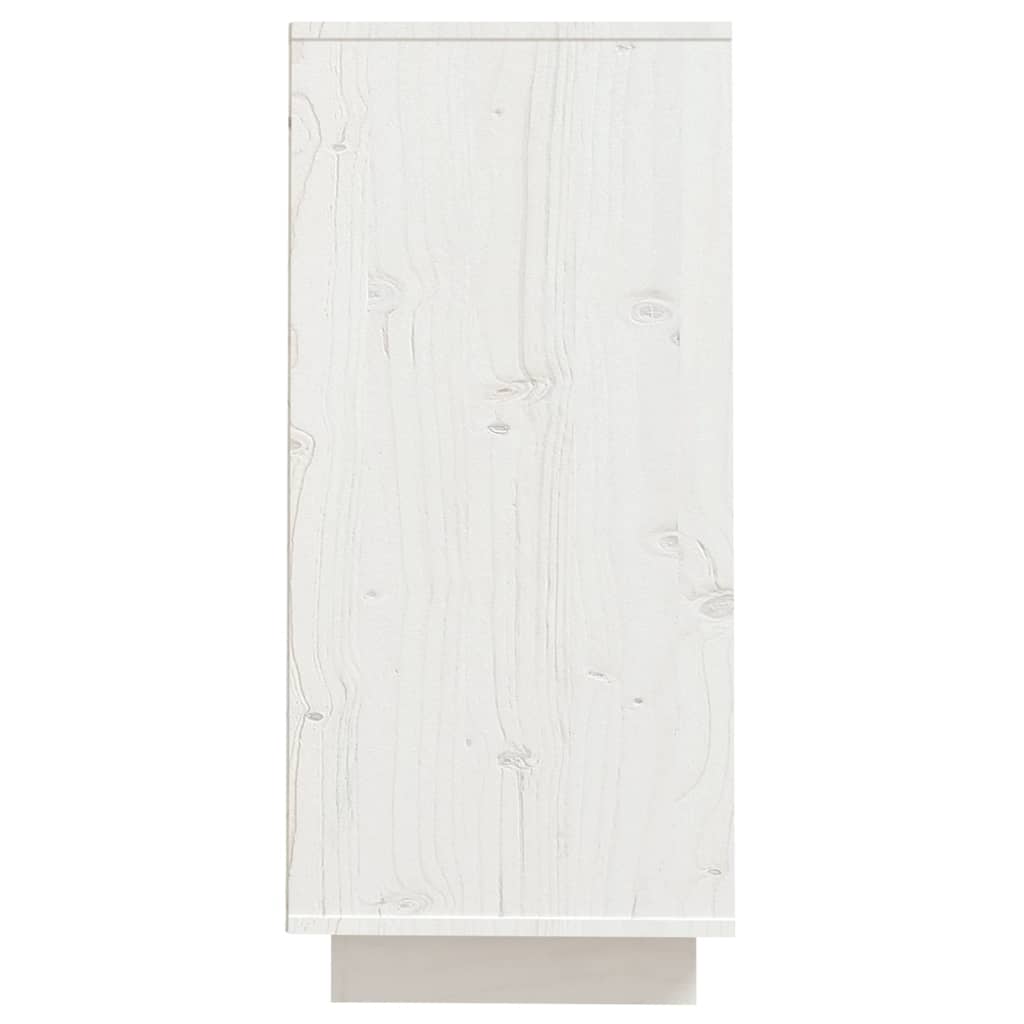 vidaXL Sideboard White 23.6"x13.4"x29.5" Solid Wood Pine