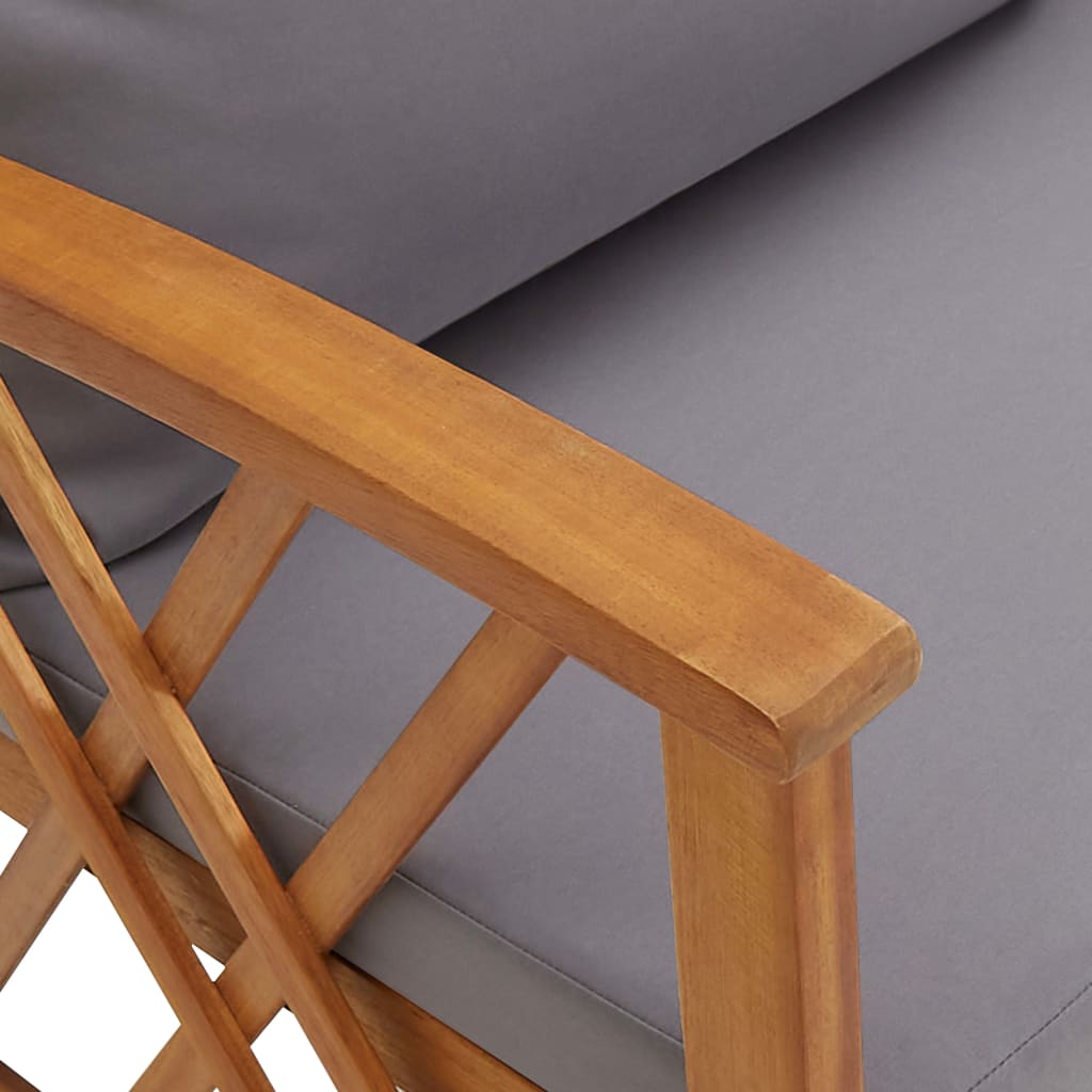 vidaXL Patio Bench with Cushions 46.9" Solid Acacia Wood