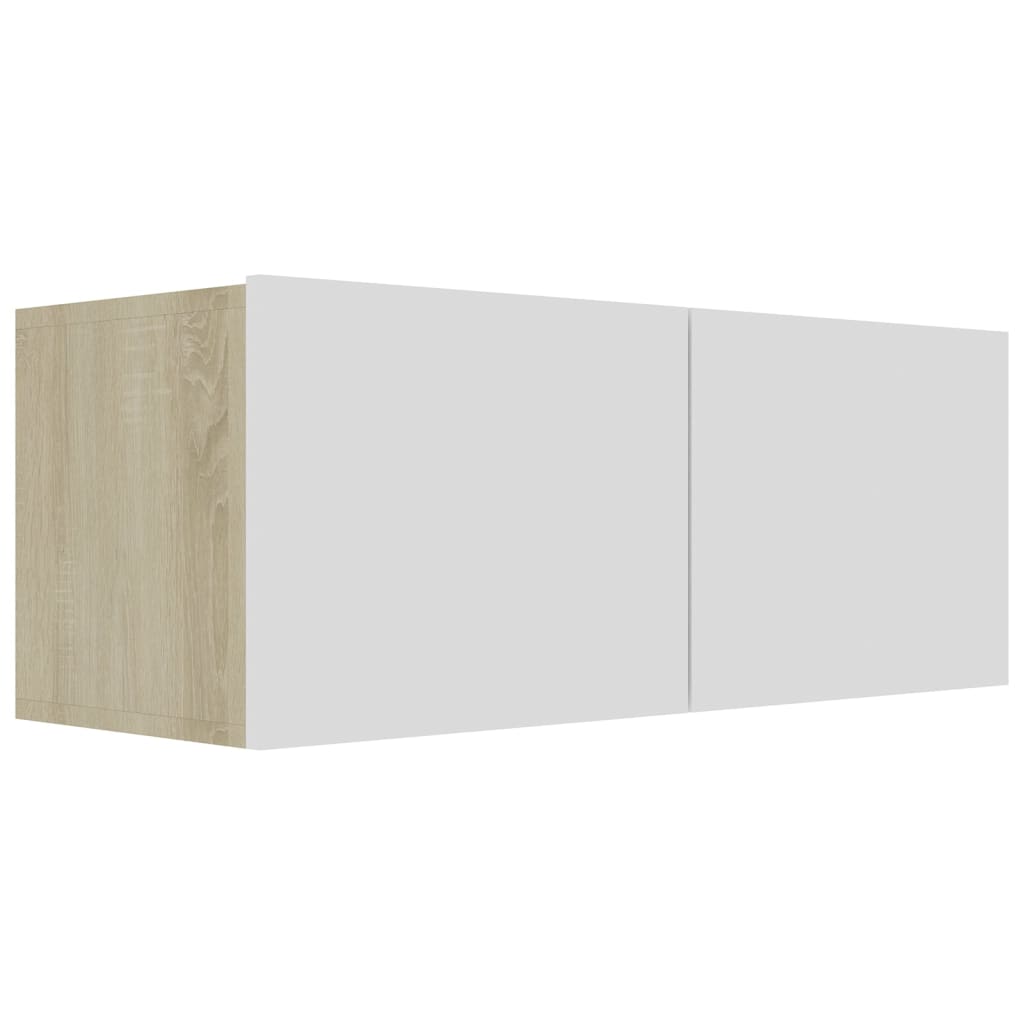 vidaXL 6 Piece TV Cabinet Set White and Sonoma Oak Chipboard