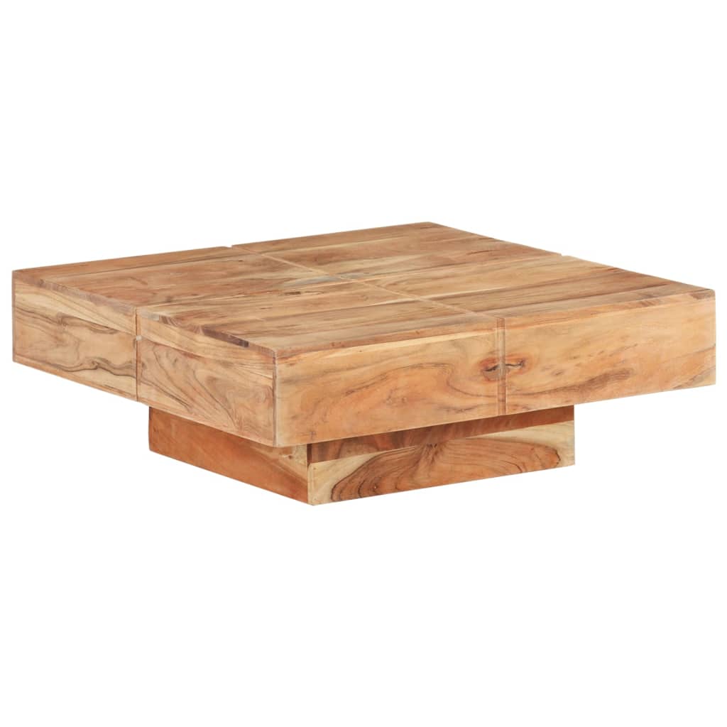 vidaXL Coffee Table 31.5"x31.5"x11" Solid Acacia Wood