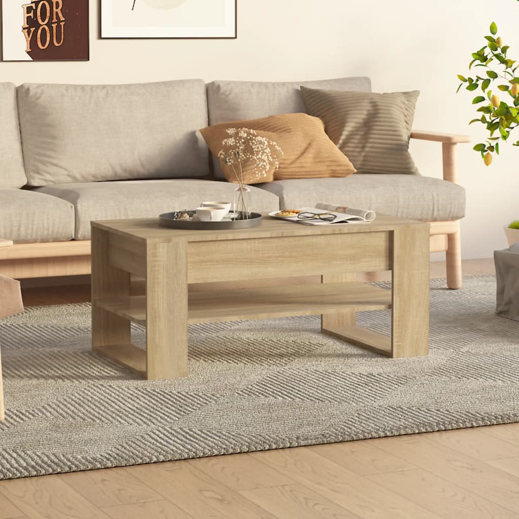 vidaXL Coffee Table Sonoma Oak 40.2"x21.7"x17.7" Engineered Wood