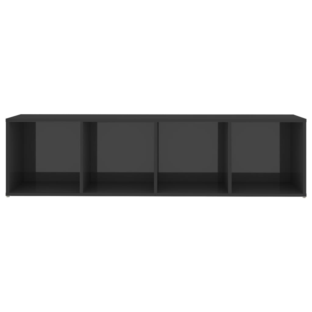 vidaXL TV Cabinets 2 pcs High Gloss Gray 56.1"x13.8"x14.4" Chipboard