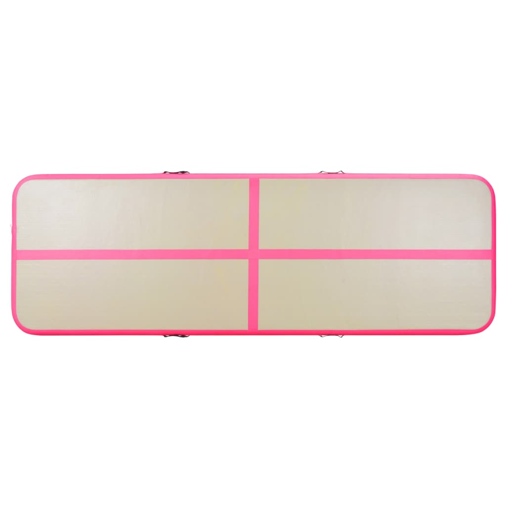 vidaXL Inflatable Gymnastics Mat with Pump 315"x39.4"x3.9" PVC Pink