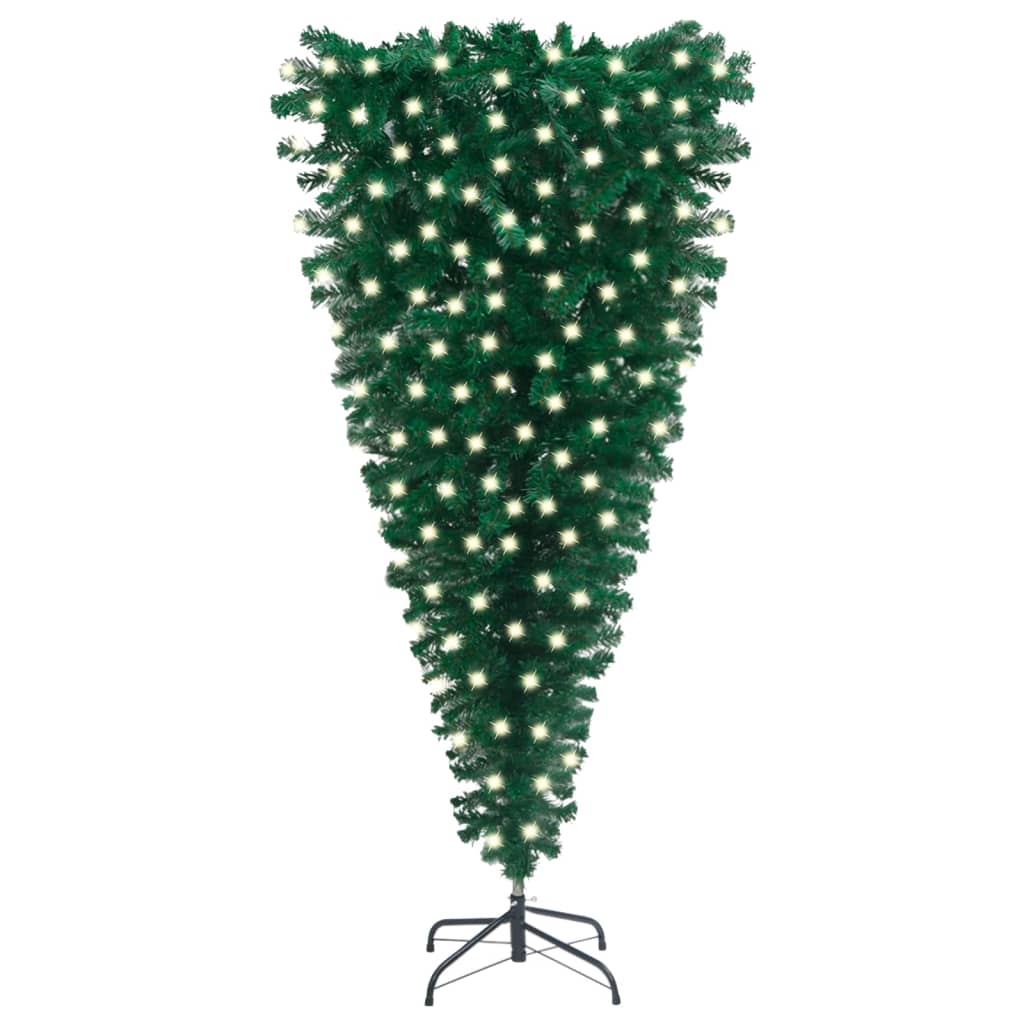 vidaXL Upside-down Artificial Pre-lit Christmas Tree Green 94.5"