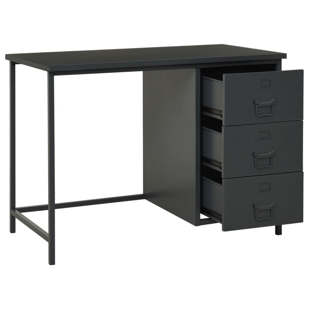 vidaXL Industrial Desk with Drawers Anthracite 41.3"x20.5"x29.5" Steel