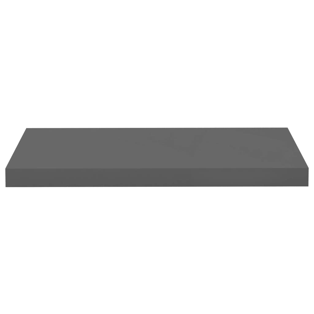 vidaXL Floating Wall Shelf High Gloss Gray 23.6"x9.3"x1.5" MDF