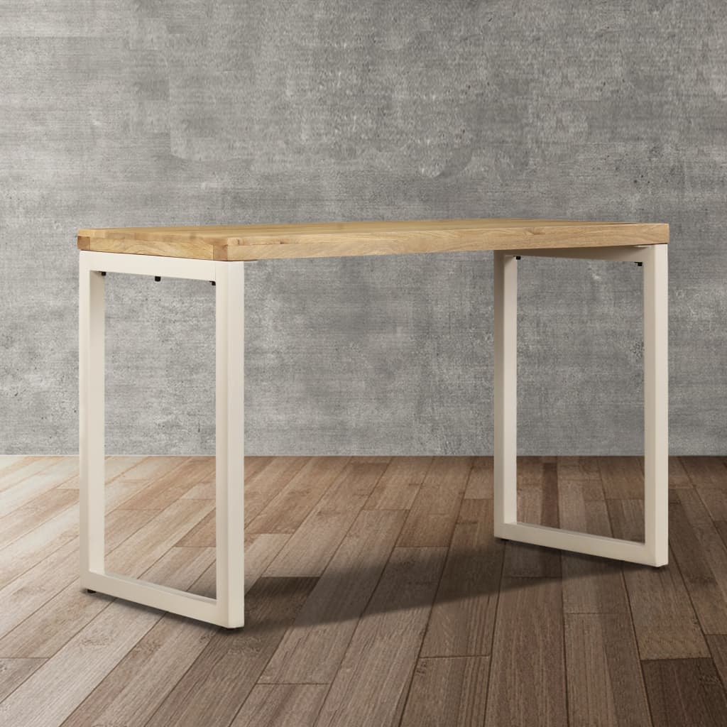vidaXL Dining Table 45.3"x21.7"x30" Solid Mango Wood and Steel