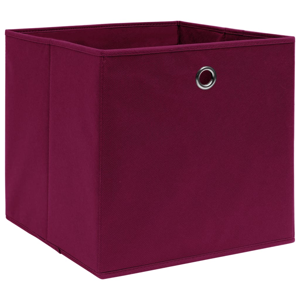 vidaXL Storage Boxes 4 pcs Non-woven Fabric 11"x11"x11" Dark Red