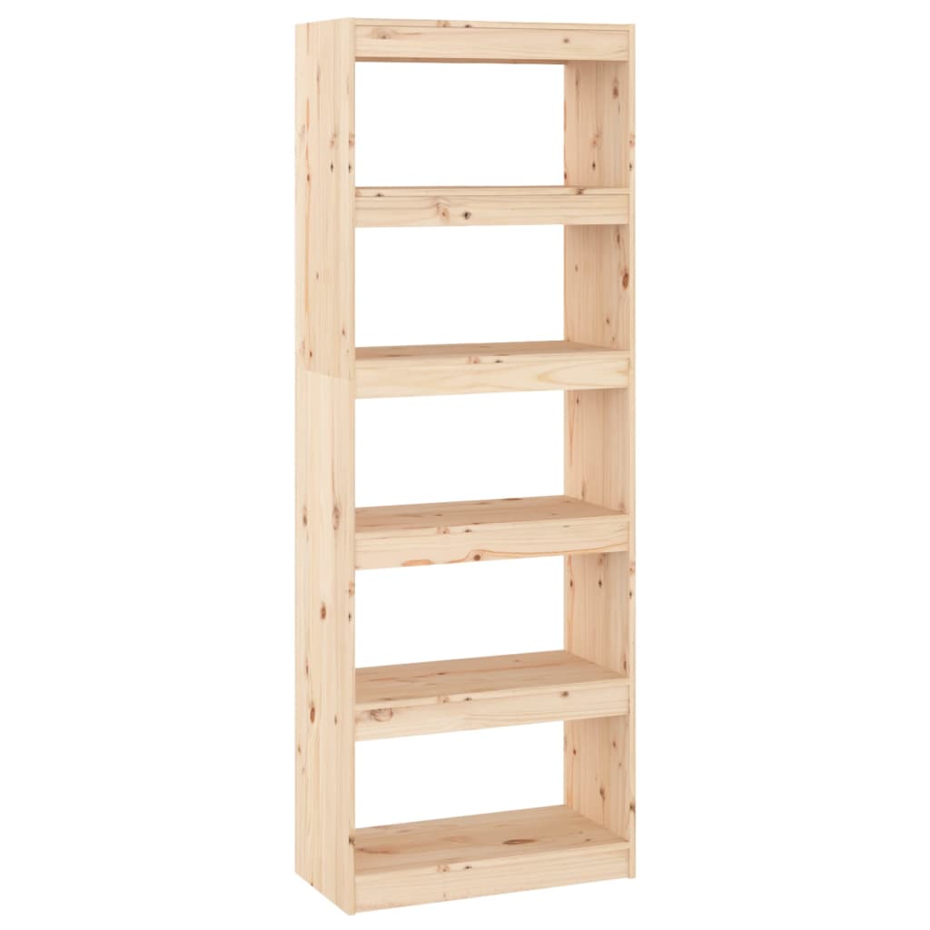 vidaXL Book Cabinet/Room Divider 23.6"x11.8"x65.9" Solid Wood Pine