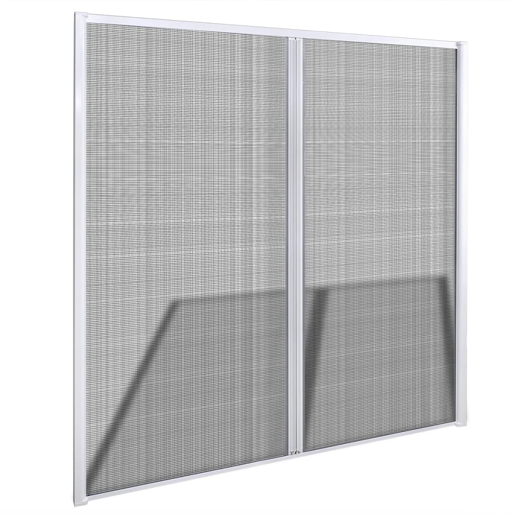 White Sliding Insect Screen for Double Doors 84.6"x84.6"