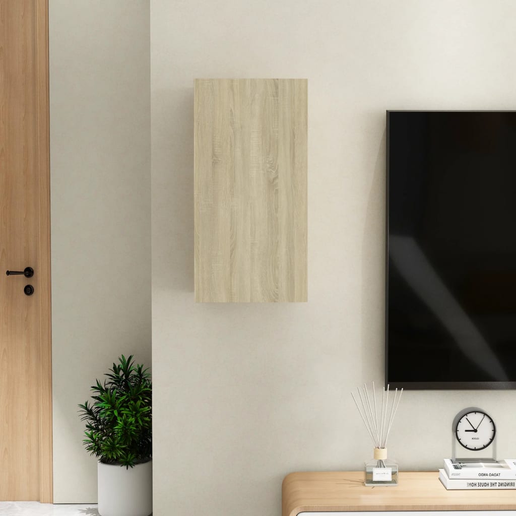 vidaXL TV Stand Sonoma Oak 12"x11.8"x23.6" Engineered Wood