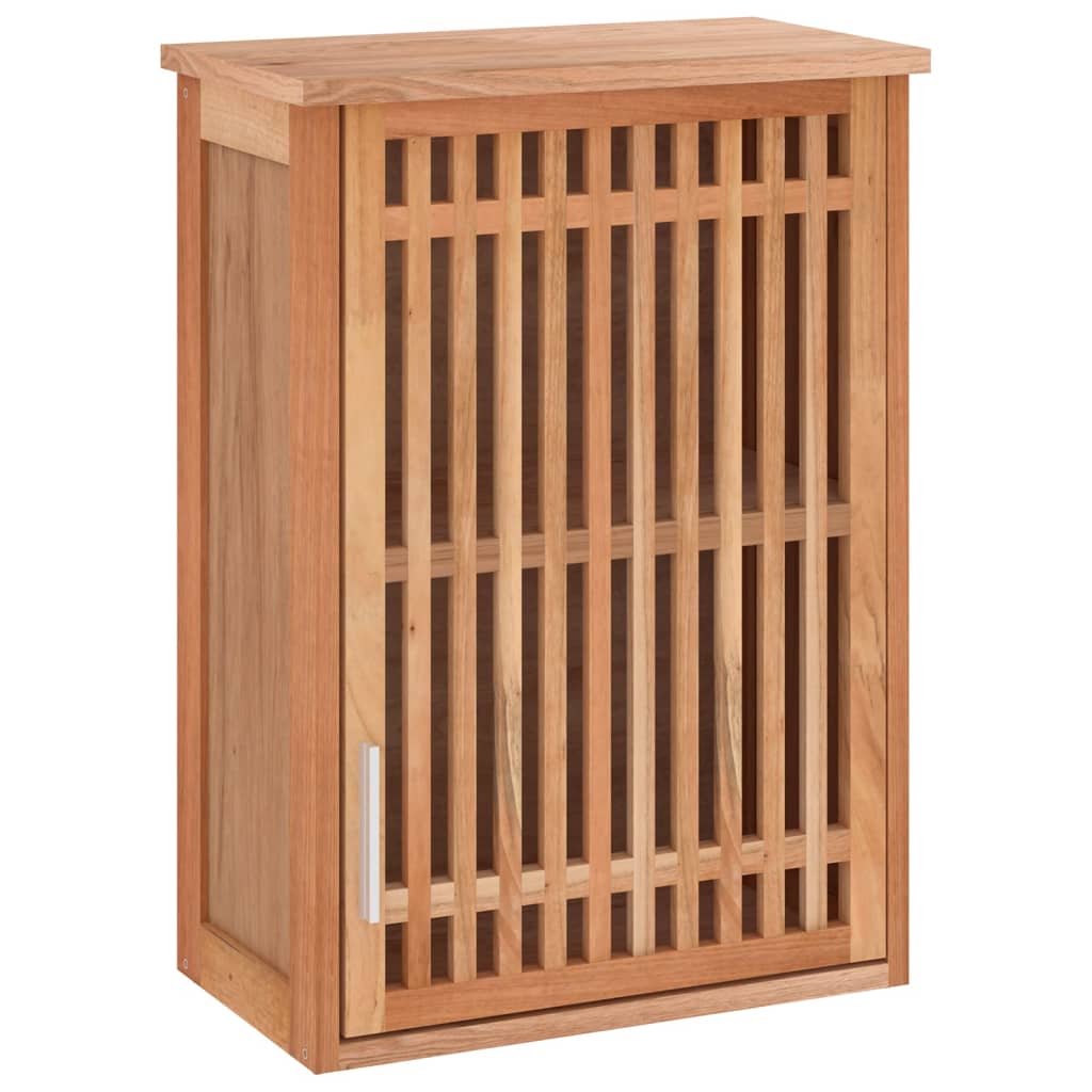 vidaXL Wall-mounted Bathroom Cabinet 16.5"x9.1"x23.6" Solid Wood Walnut
