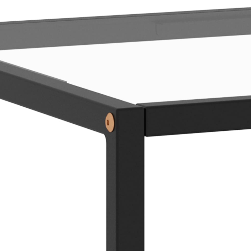 vidaXL Coffee Table Black with Tempered Glass 39.4"x19.7"x13.8"