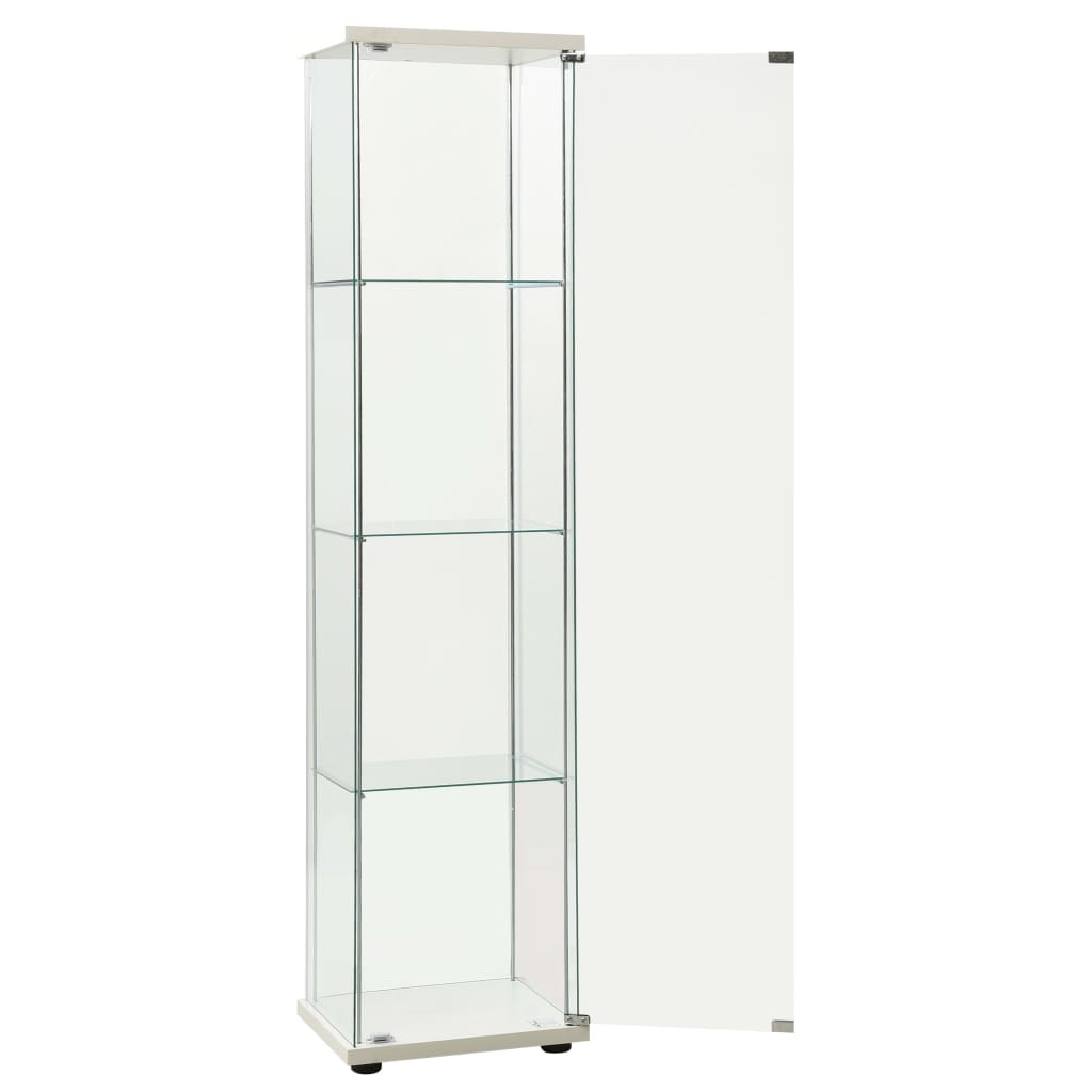 vidaXL Storage Cabinet Tempered Glass White