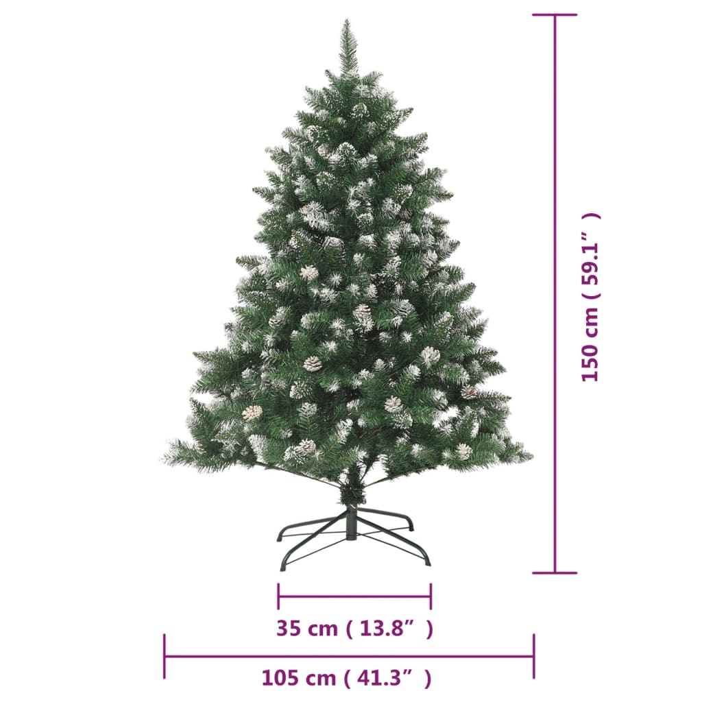 vidaXL Artificial Christmas Tree with Stand 59.1" PVC