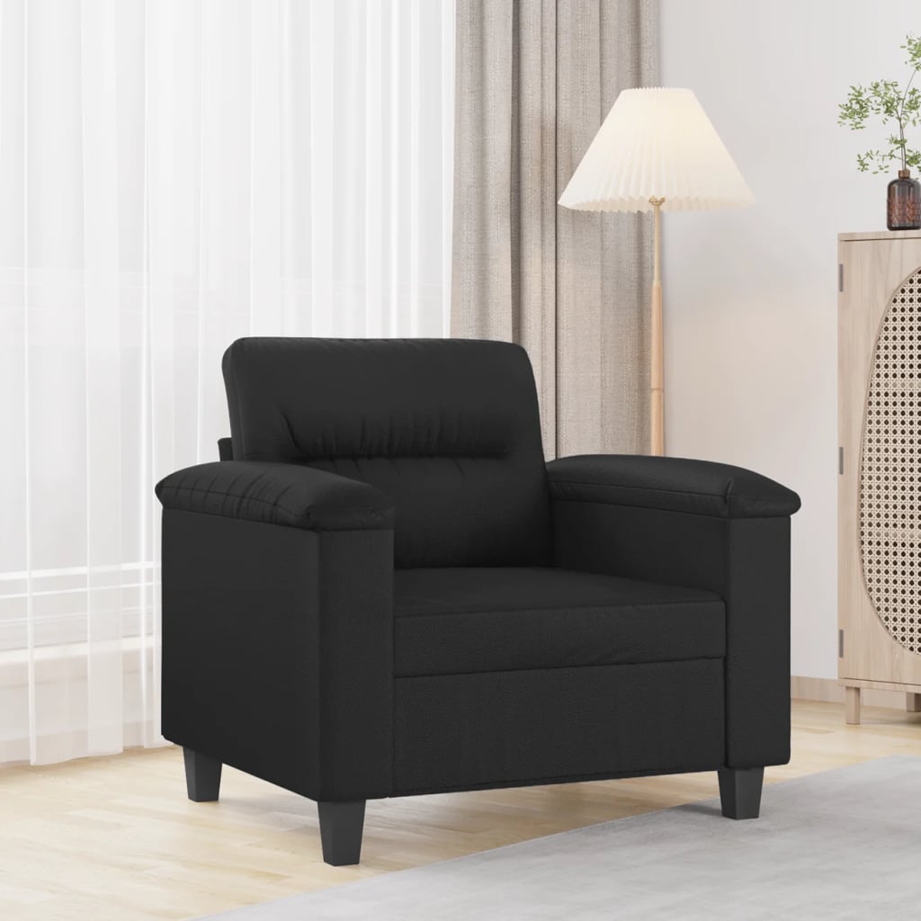 vidaXL Sofa Chair Black 23.6" Faux Leather