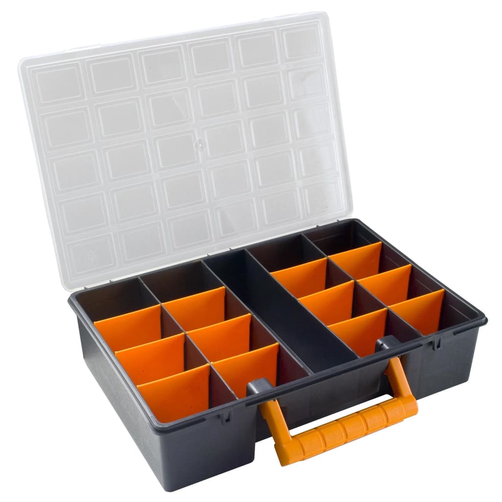 vidaXL Assortment Boxes 2 pcs with Removable Dividers 14.2"x9.8"x3.3" PP