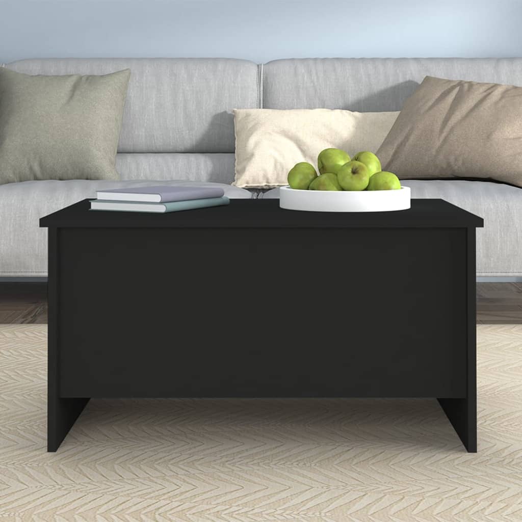 vidaXL Coffee Table Black 31.5"x21.9"x16.3" Engineered Wood