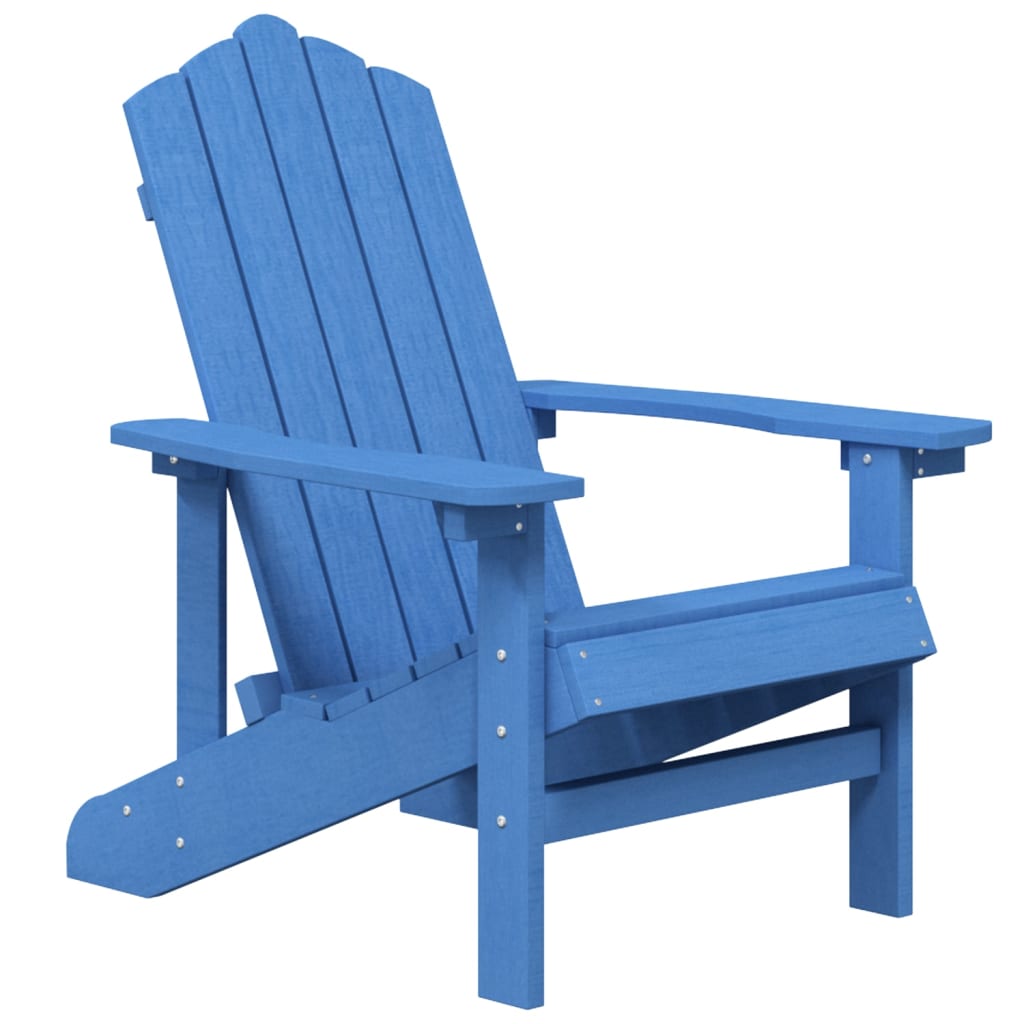 vidaXL Patio Adirondack Chairs with Table HDPE Aqua Blue