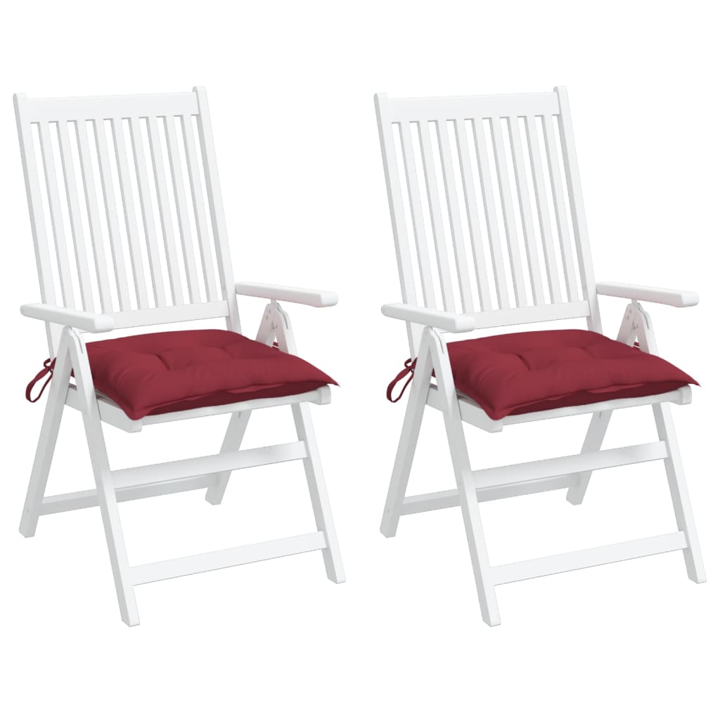 vidaXL Chair Cushions 2 pcs Wine Red 19.7"x19.7"x2.8" Oxford Fabric