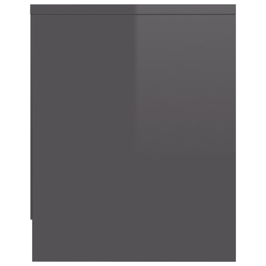vidaXL TV Cabinet High Gloss Gray 47.2"x11.8"x14.8" Chipboard