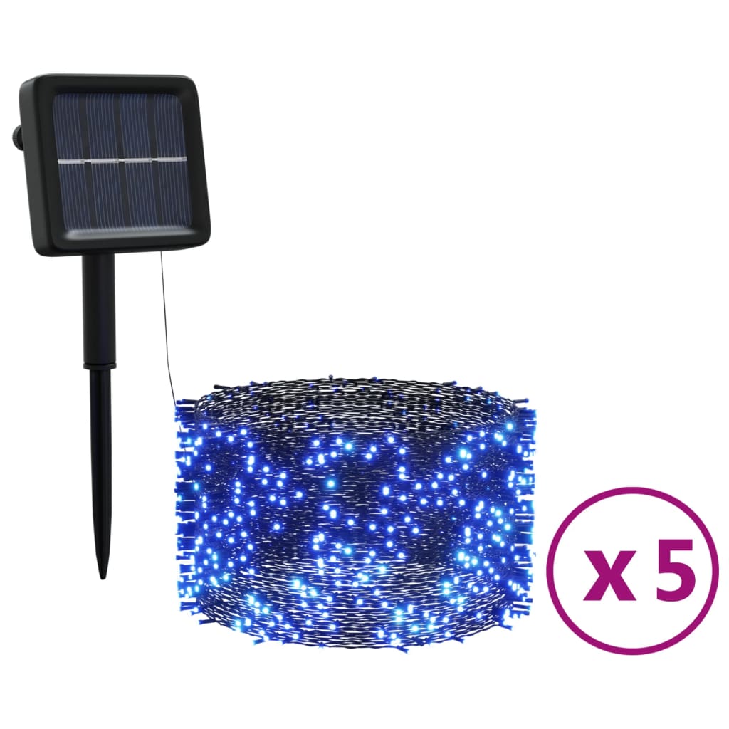 vidaXL Solar Fairy Lights 5 pcs 5x200 LED Blue Indoor Outdoor