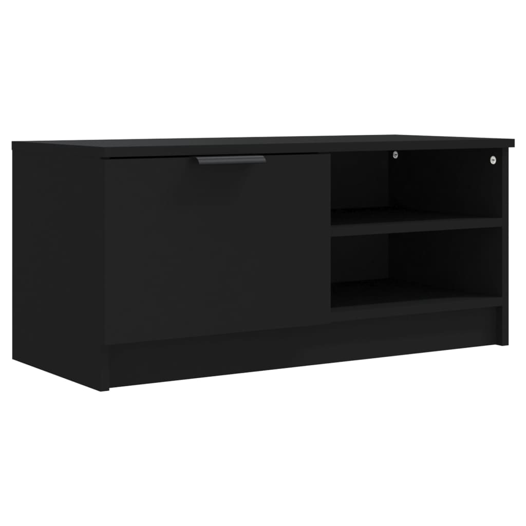 vidaXL TV Cabinets 2 pcs Black 31.5"x13.8"x14.4" Engineered Wood