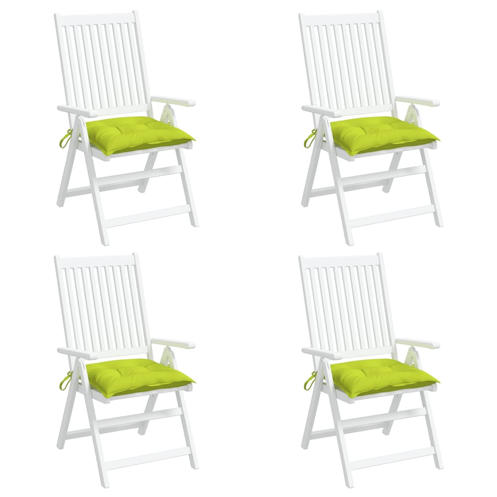 vidaXL Chair Cushions 6 pcs Bright Green 15.7"x15.7"x2.8" Fabric