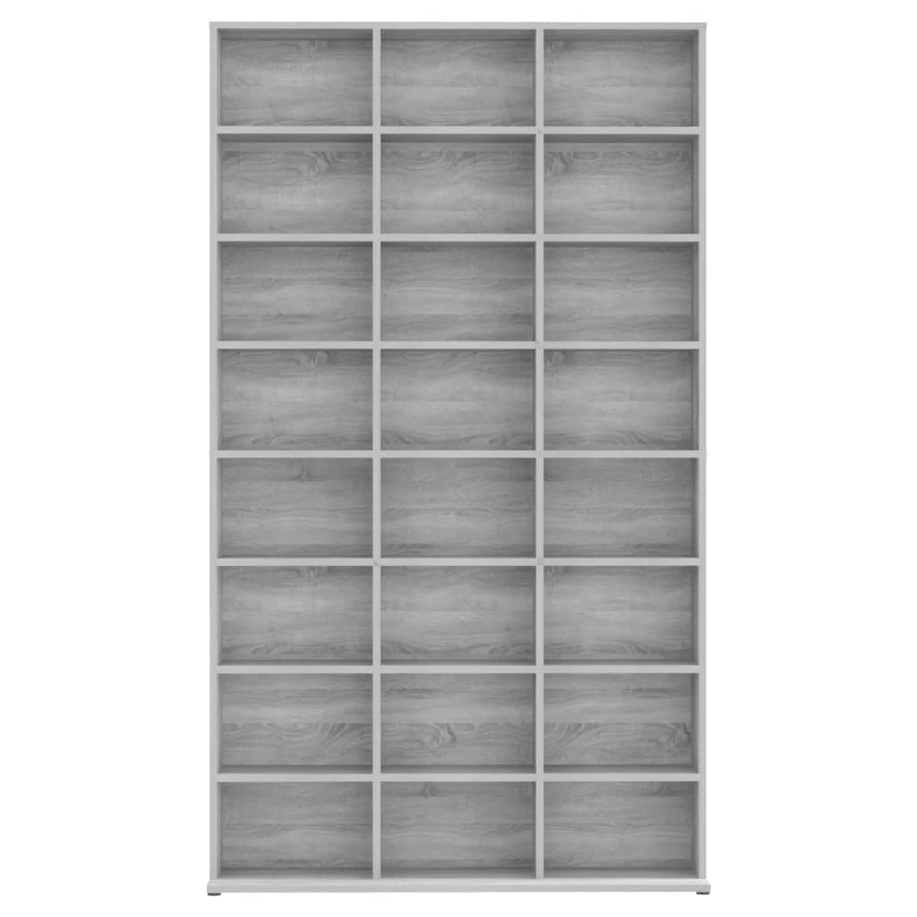 vidaXL CD Cabinet Gray Sonoma 40.2"x9.1"x69.9" Engineered Wood