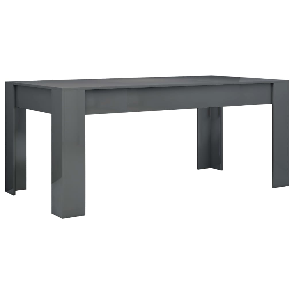 vidaXL Dining Table High Gloss Gray 70.9"x35.4"x29.9" Engineered Wood