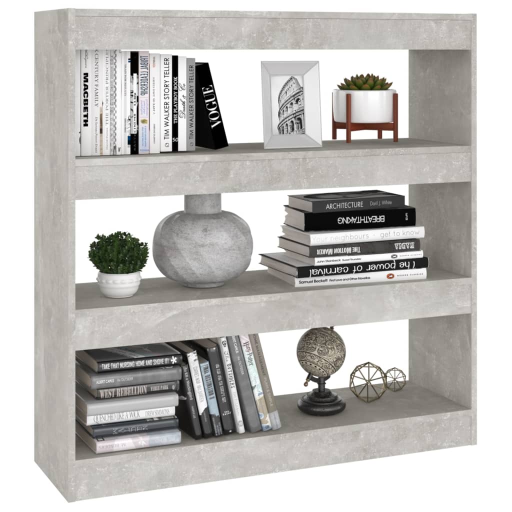 vidaXL Book Cabinet/Room Divider Concrete Gray 39.4"x11.8"x40.6"